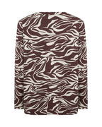 Jasmine 3 Mönstrad Topp Dam Chocolate Plum Combi | Smilebutiken - Wasabiconcept