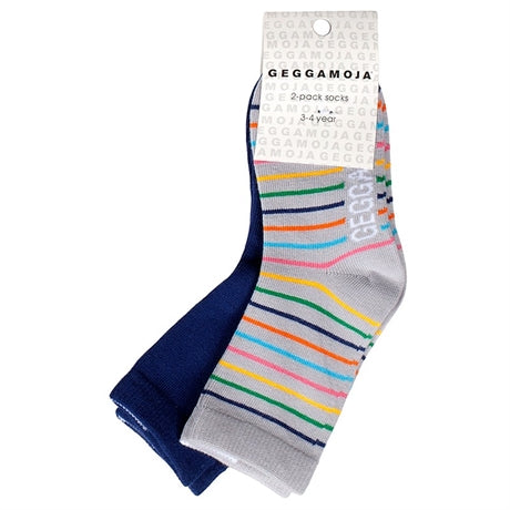2-pack Strumpor Barn Multistriped Grey Geggamoja