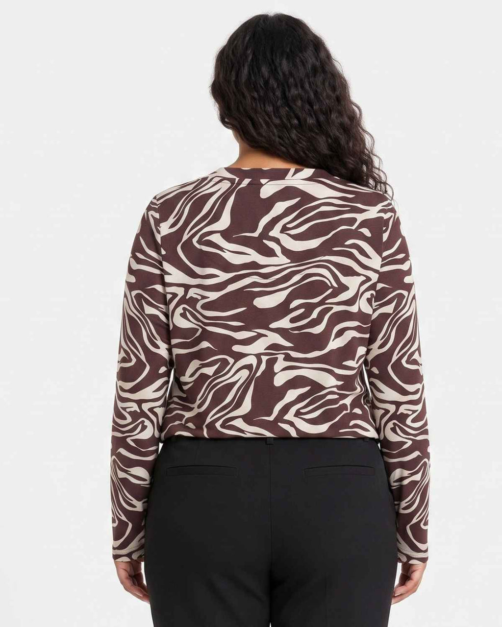 Jasmine 3 Mönstrad Topp Dam Chocolate Plum Combi | Smilebutiken - Wasabiconcept