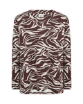 Jasmine 3 Mönstrad Topp Dam Chocolate Plum Combi | Smilebutiken - Wasabiconcept