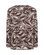 Jasmine 3 Mönstrad Topp Dam Chocolate Plum Combi | Smilebutiken - Wasabiconcept