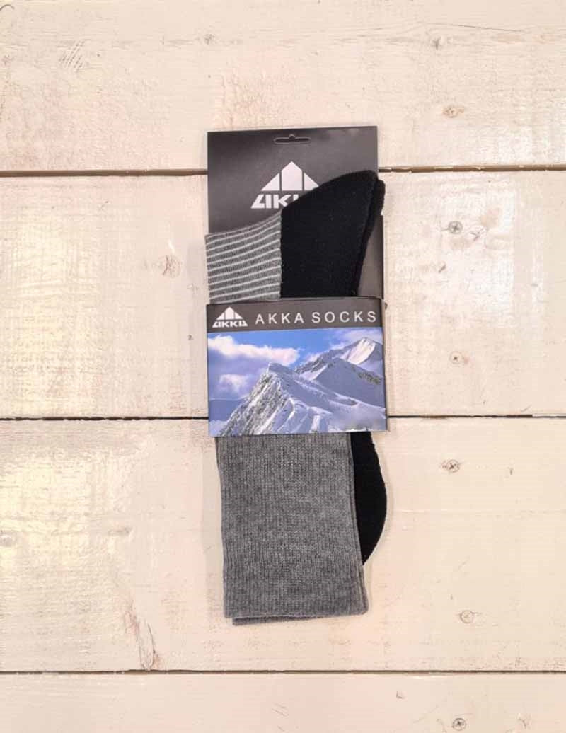 Socka Med Ull Mörkgrå - AKKA