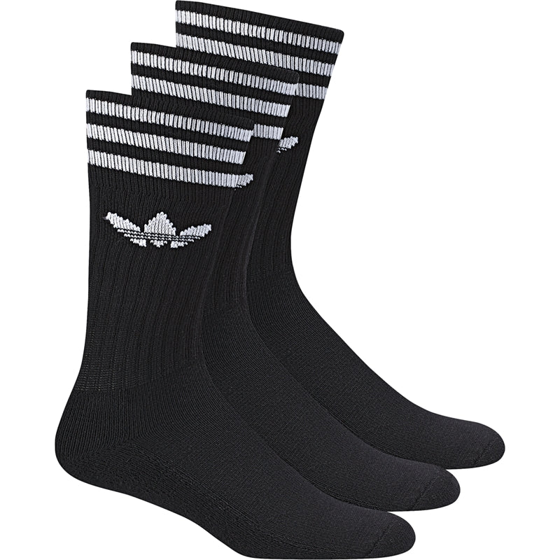 3-Pack Solid Crew Socks Black Adidas