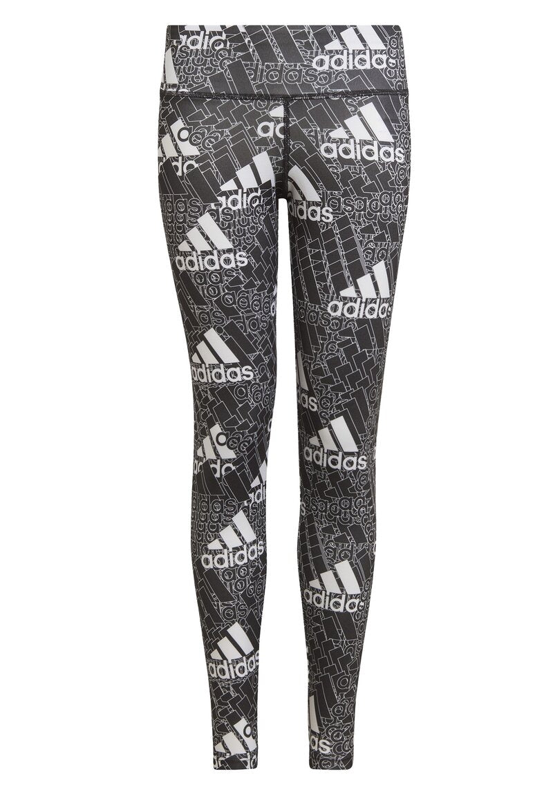 Brand Love Training Tights Kids Junior Black White Adidas