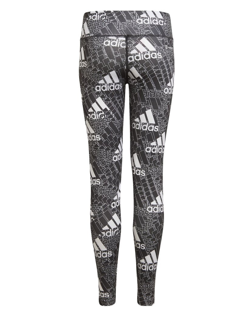 Brand Love Training Tights Kids Junior Black White Adidas