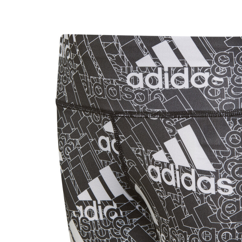 Brand Love Training Tights Kids Junior Black White Adidas