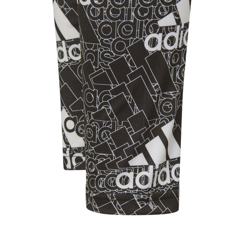 Brand Love Training Tights Kids Junior Black White Adidas