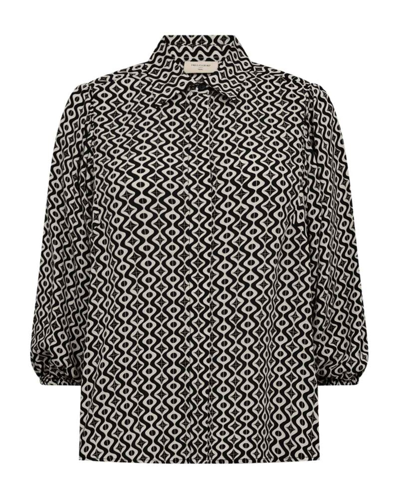 Adney Skjortblus Dam Moonbeam W Black | Smilebutiken - Freequent