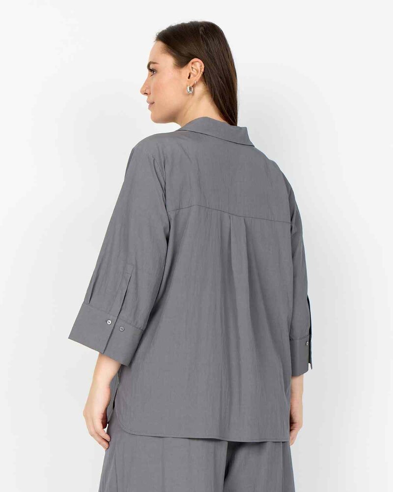 Aja 2 V-neck Blouse Women Dark Grey | Smilebutiken - Wasabiconcept