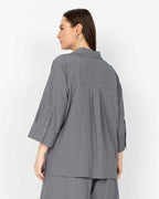 Aja 2 V-neck Blouse Women Dark Grey | Smilebutiken - Wasabiconcept