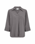 Aja 2 V-neck Blouse Women Dark Grey | Smilebutiken - Wasabiconcept