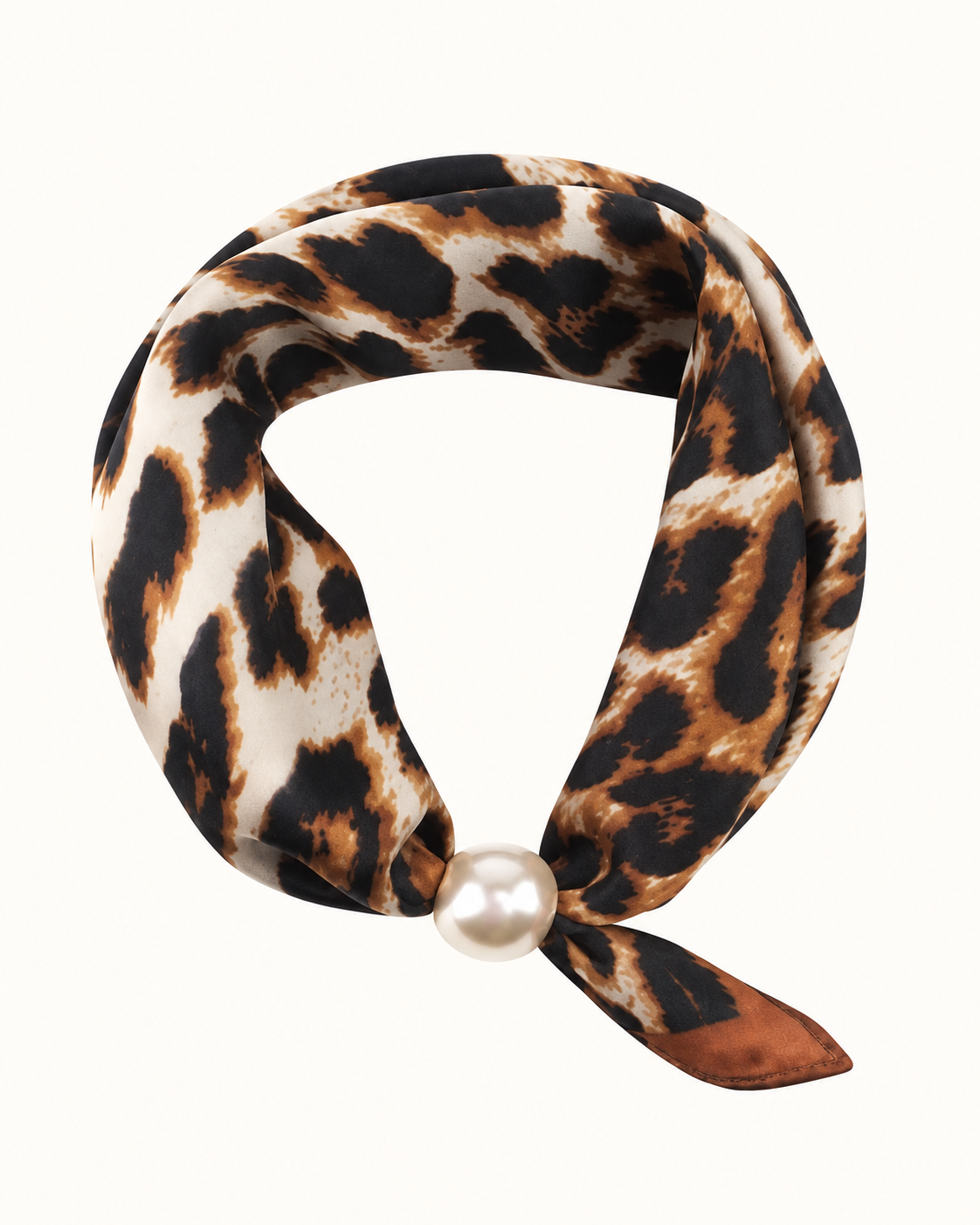 Alice Scarf med Magnetspänne Dam Leomönstrad Camel | Smilebutiken - Caramelle Fashion