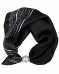 Alice Scarf med Magnetspänne Dam Svartmönstrad Black | Smilebutiken - Caramelle Fashion