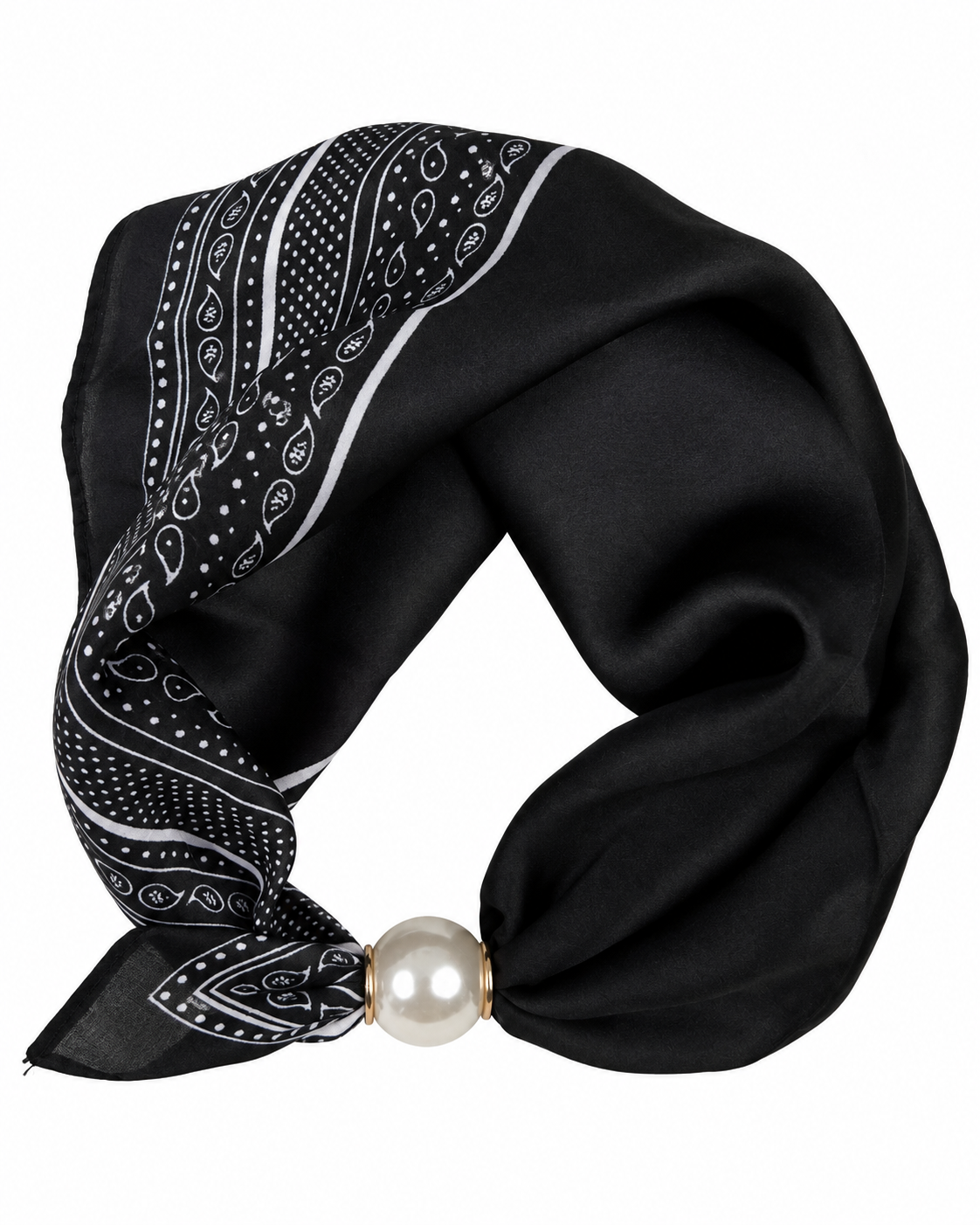 Alice Scarf med Magnetspänne Dam Svartmönstrad Black | Smilebutiken - Caramelle Fashion