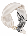 Alice Scarf med Magnetspänne Dam Vitmönstrad White | Smilebutiken - Caramelle Fashion