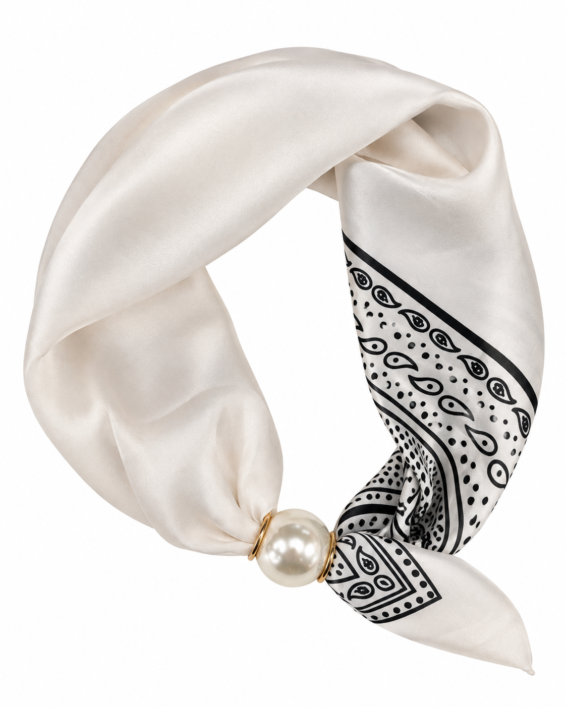 Alice Scarf med Magnetspänne Dam Vitmönstrad White | Smilebutiken - Caramelle Fashion