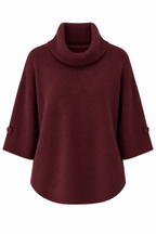Alicia Finstickad Polotröja Dam Vinröd Bordo | Smilebutiken - Caramelle Fashion
