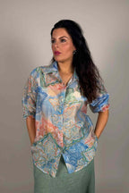 Alika Mönstrad Blus Dam Blå | Smilebutiken - Camicia