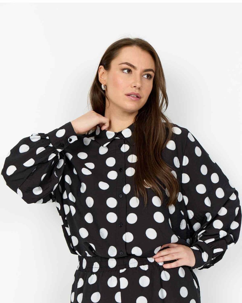 Anaya 2 Skjortblus Dam Black Combi | Smilebutiken - Wasabiconcept