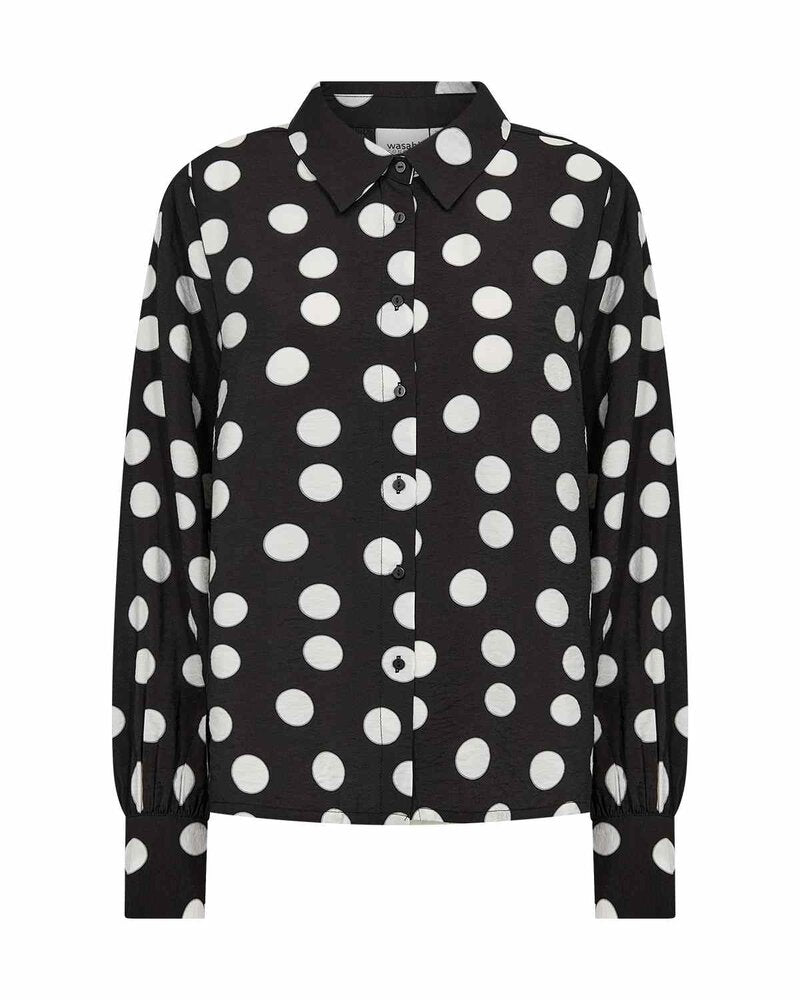 Anaya 2 Skjortblus Dam Black Combi | Smilebutiken - Wasabiconcept