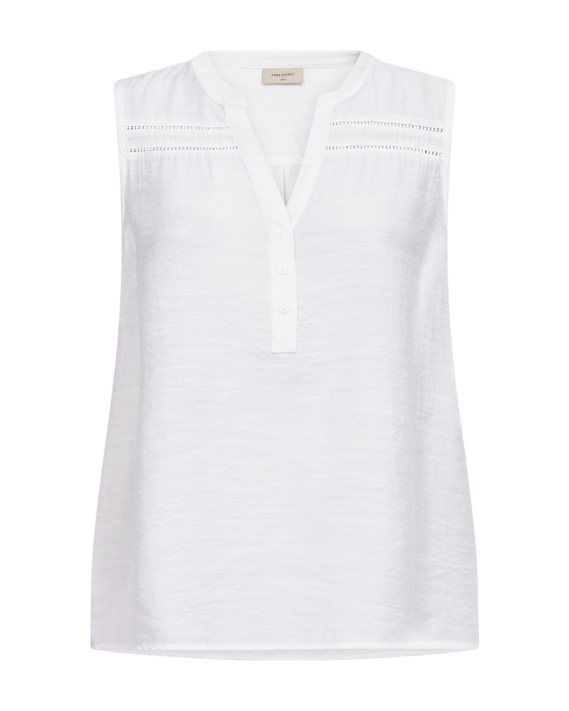Andrea Ärmlös Blus Dam Brilliant White | Smilebutiken - Freequent