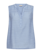 Andrea Ärmlös Blus Dam Chambray Blue | Smilebutiken - Freequent
