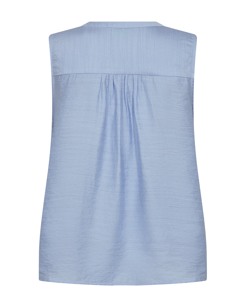 Andrea Ärmlös Blus Dam Chambray Blue | Smilebutiken - Freequent