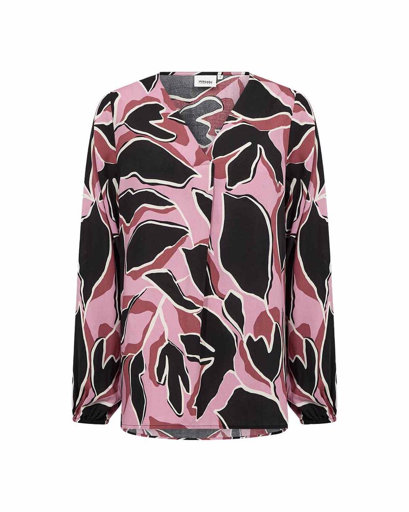 Athalia 2 V-ringad Blus Dam Mauve Orchid Combi | Smilebutiken - Wasabiconcept