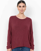 Biara Tröja Dam Oxblood Red Melange | Smilebutiken - Soyaconcept
