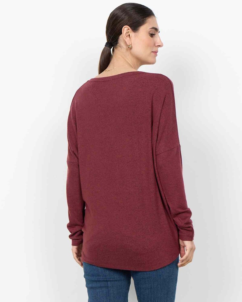 Biara Tröja Dam Oxblood Red Melange | Smilebutiken - Soyaconcept
