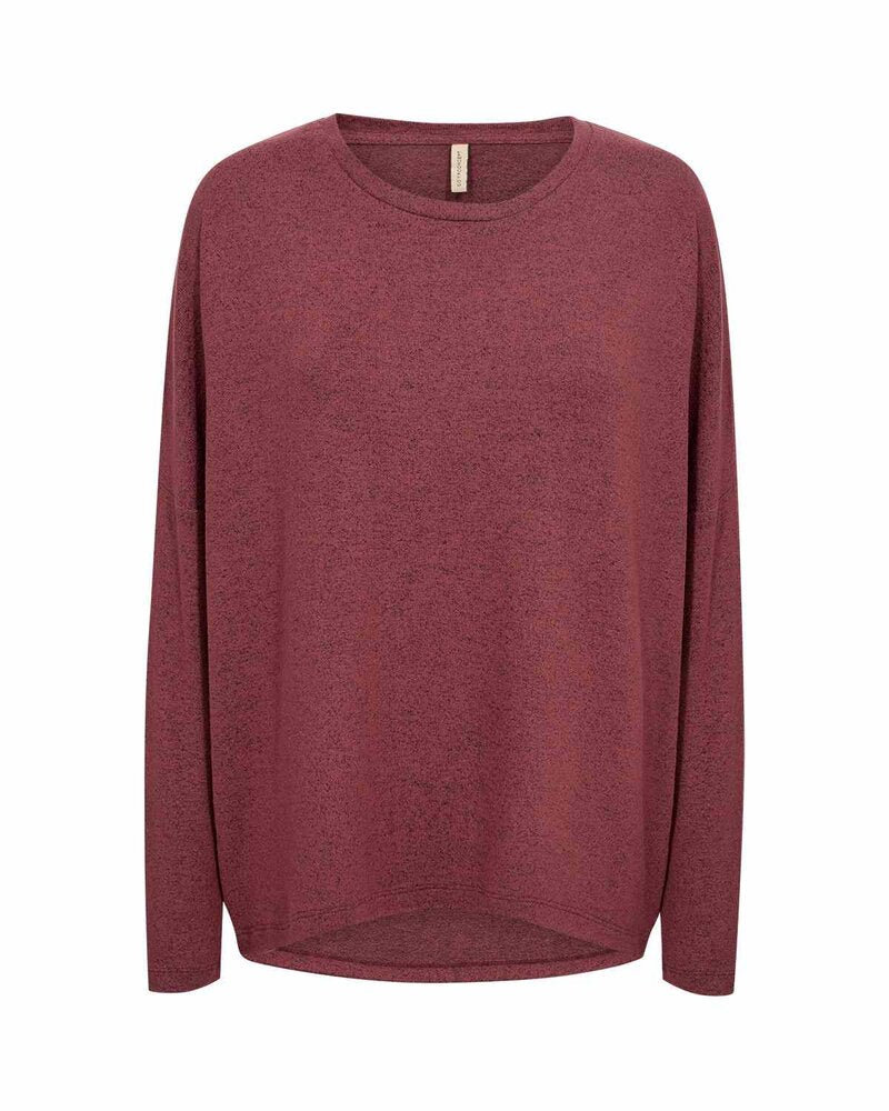 Biara Tröja Dam Oxblood Red Melange | Smilebutiken - Soyaconcept