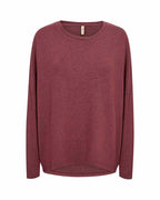 Biara Tröja Dam Oxblood Red Melange | Smilebutiken - Soyaconcept