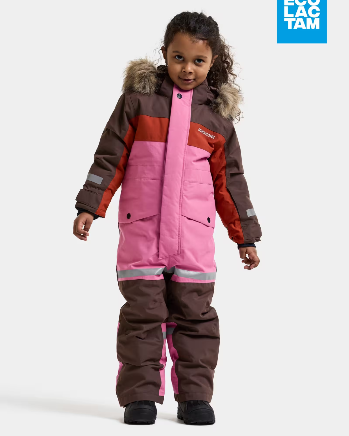Bjärven 5 Vinteroverall Barn Rosa Shadow Brown | Smilebutiken - Didriksons