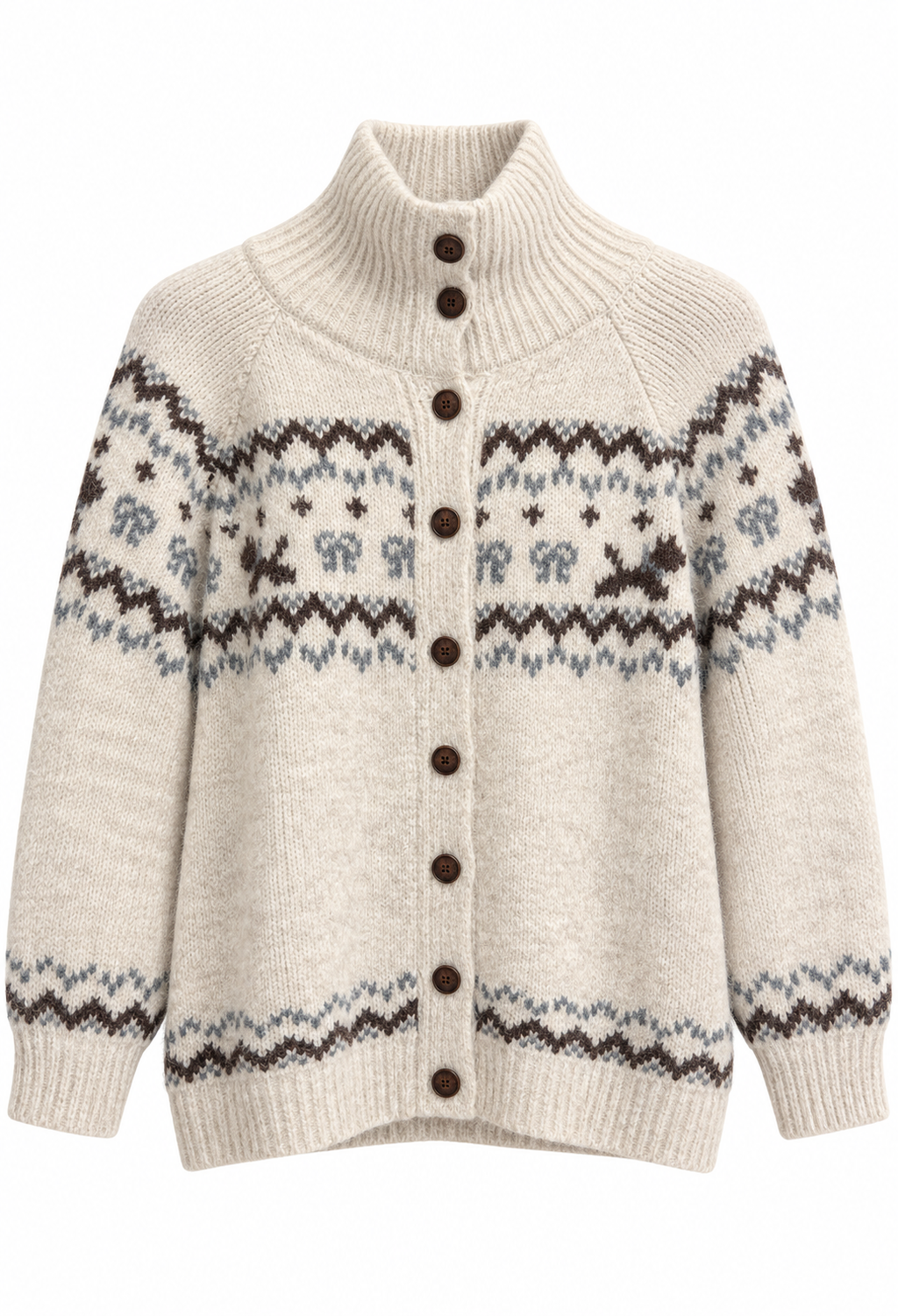 Bonnie Stickad Kofta Dam OffWhite Stone | Smilebutiken - Caramelle Fashion
