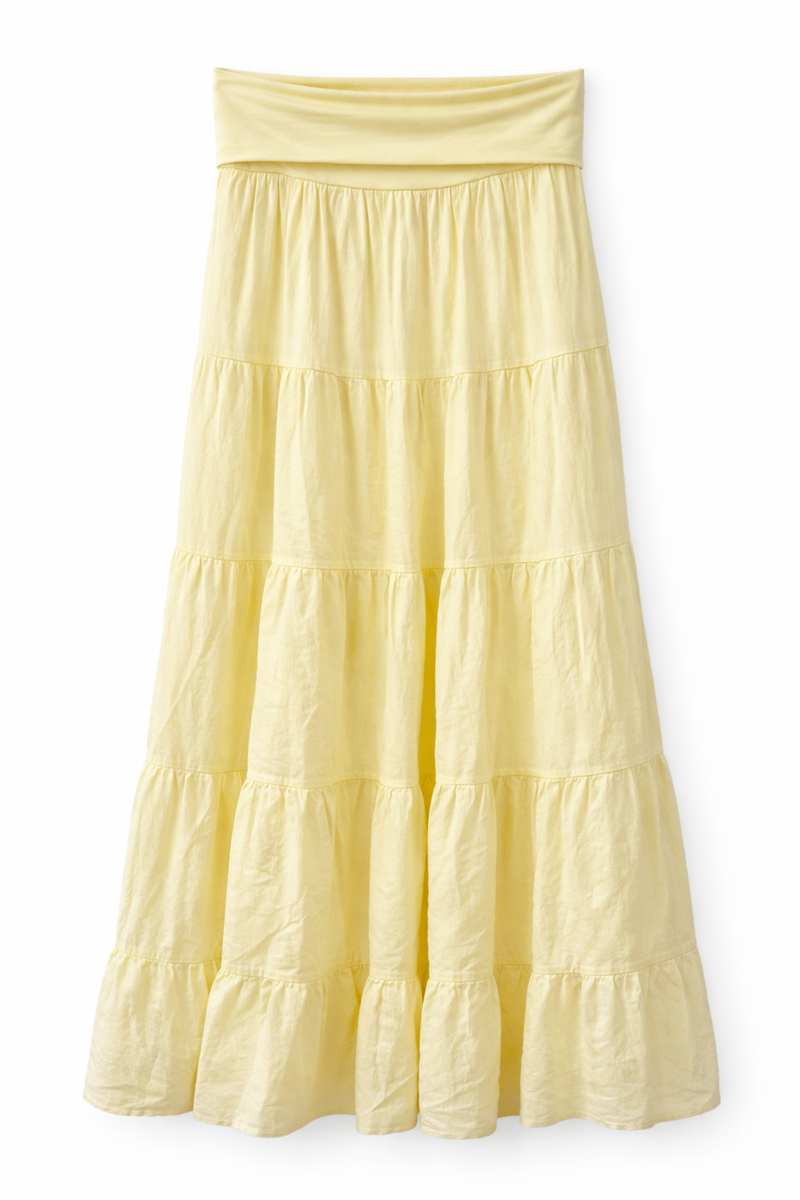 Bristol Volangkjol Dam Light Yellow Chica London | Smilebutiken - Caramelle Fashion