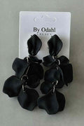 Kamilla Earrings Black Leaf By Odahl