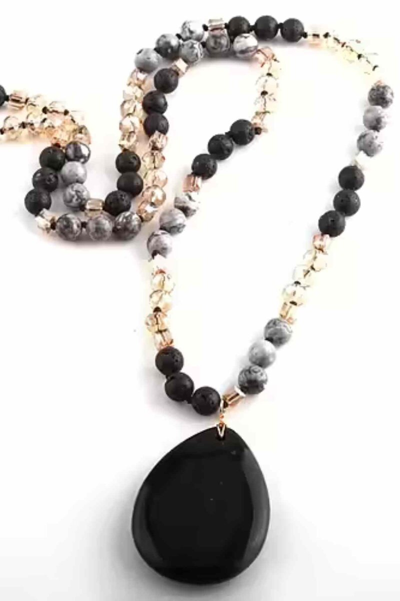 Linnea Halsband Black Brown Stone By Odahl