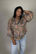 Nova Blus med Puffärm Dam Beige Camicia