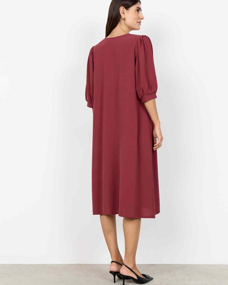 Cath 11 V-Ringad Klänning Dam Oxblood Red | Smilebutiken - Soyaconcept