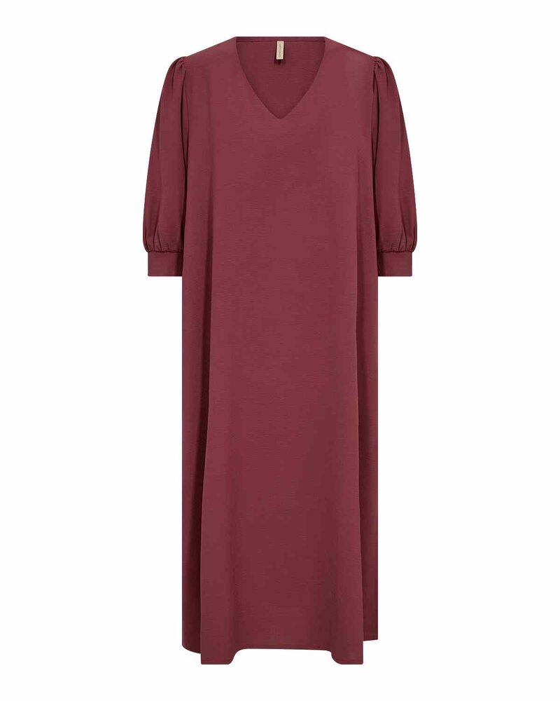 Cath 11 V-Ringad Klänning Dam Oxblood Red | Smilebutiken - Soyaconcept