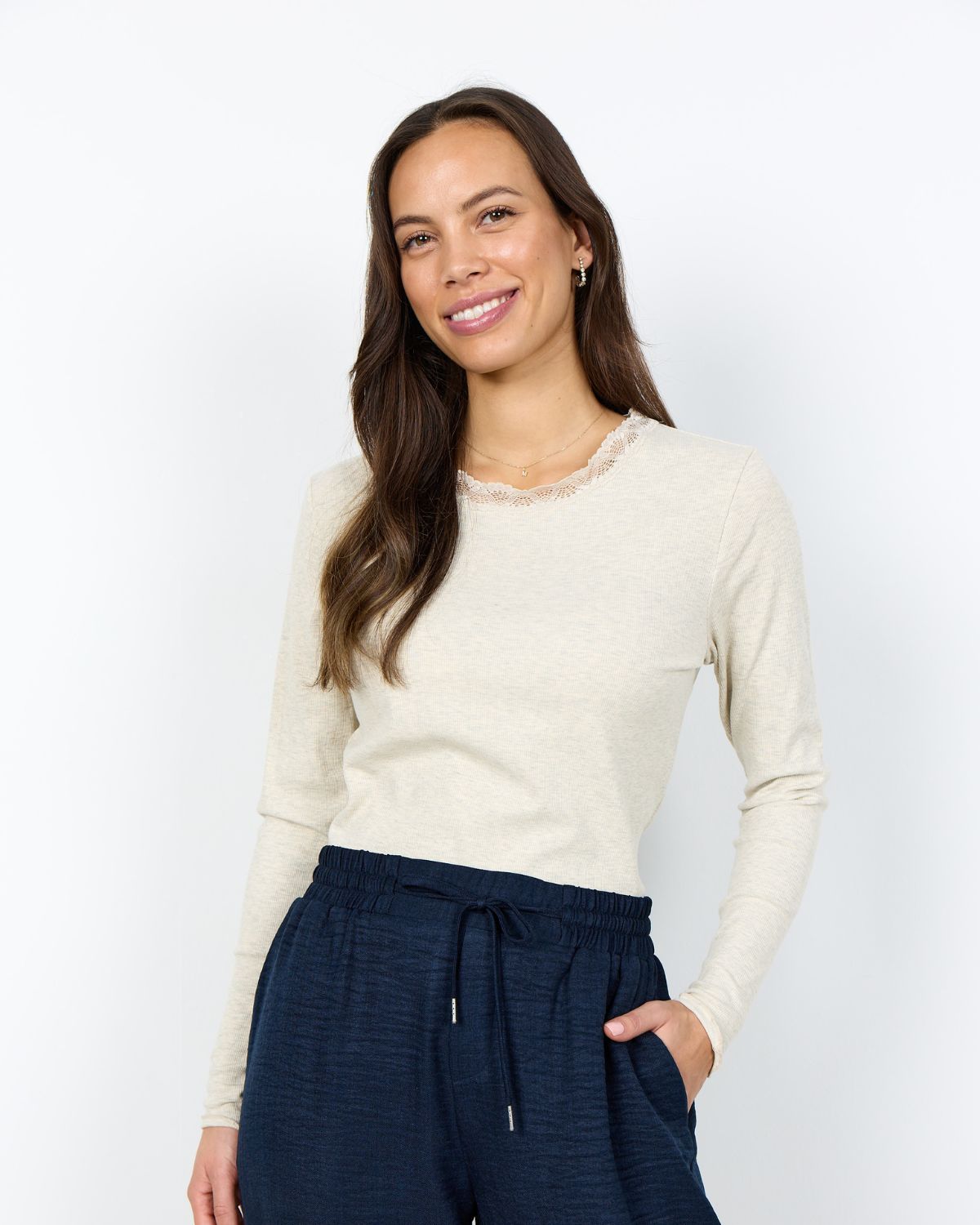 Chanilla 5 Spetstopp Dam Beige Light Sand Melange | Smilebutiken - Soyaconcept