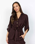 Charissa 6 Skjorta Med Knyt Dam Chocolate Plum | Smilebutiken - Soyaconcept