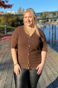 Chica London Becky Stickad Cardigan Dam Choco CARAMELLE FASHION