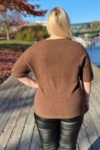 Chica London Becky Stickad Cardigan Dam Choco CARAMELLE FASHION