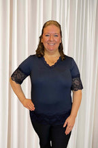 Chica London Blake Short Sleeve Lace Top Women Navy CARAMELLE FASHION