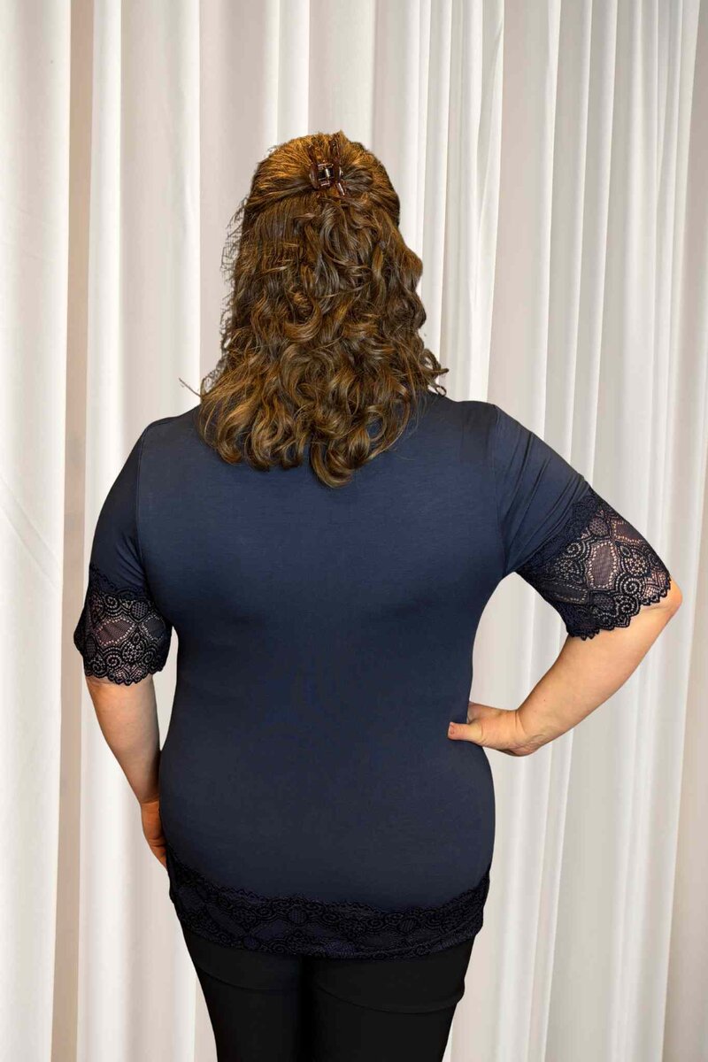 Chica London Blake Short Sleeve Lace Top Women Navy CARAMELLE FASHION