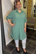 Chica London Eda Långskjorta Dam Light Khaki CARAMELLE FASHION