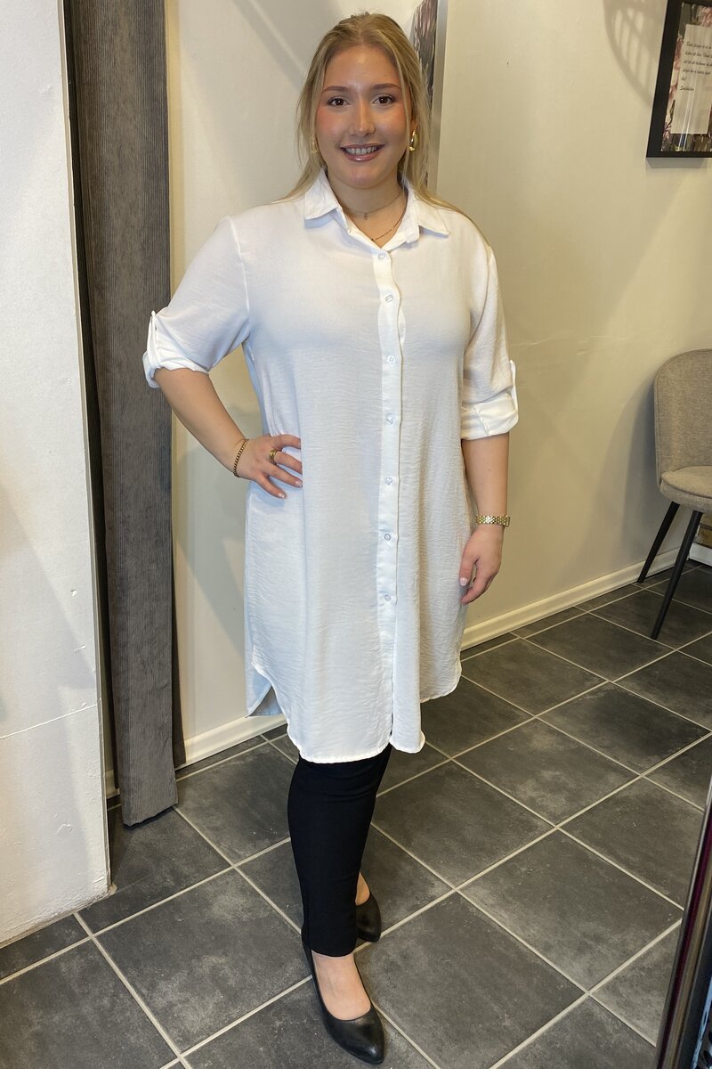 Chica London Eda Långskjorta Dam White CARAMELLE FASHION