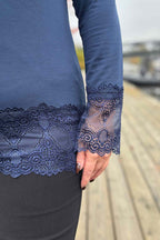Chica London Gwynne Long Sleeve Lace Top Women Navy - Caramelle Fashion