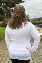 Chica London Gwynne Långärmad Topp med Spets Dam White CARAMELLE FASHION